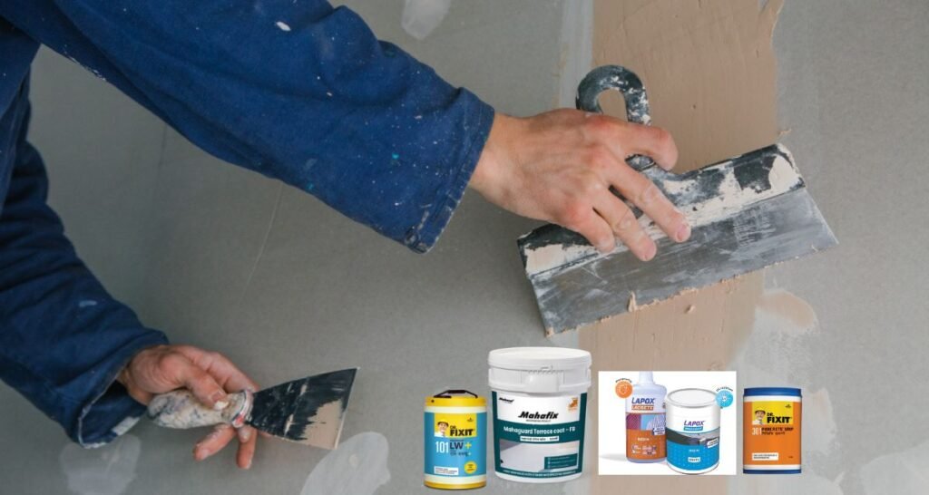 Top Wall Waterproofing chemicals such as Dr. Fixit, sika, Fosroc for Fixing Cracks 